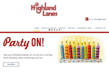 Tablet Screenshot of highlandlanes.com